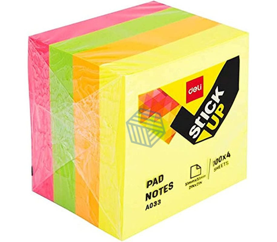 ჩასანიშნი წებოვანი ნეონი 51X51მმ 400ფ A03303