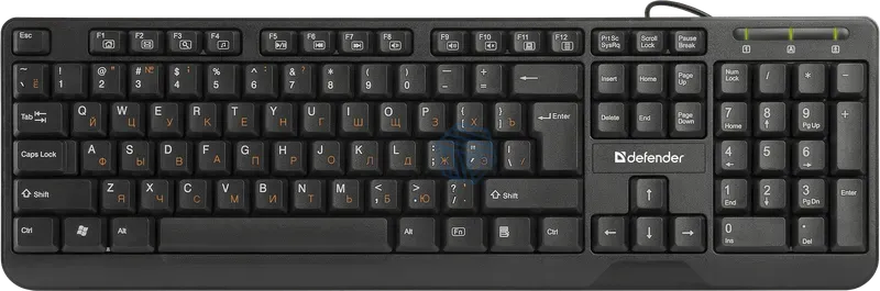 სადენიანი კლავიატურა Defender Focus HB-470 შავი, მულტიმედია, 123 ღილაკი 45470